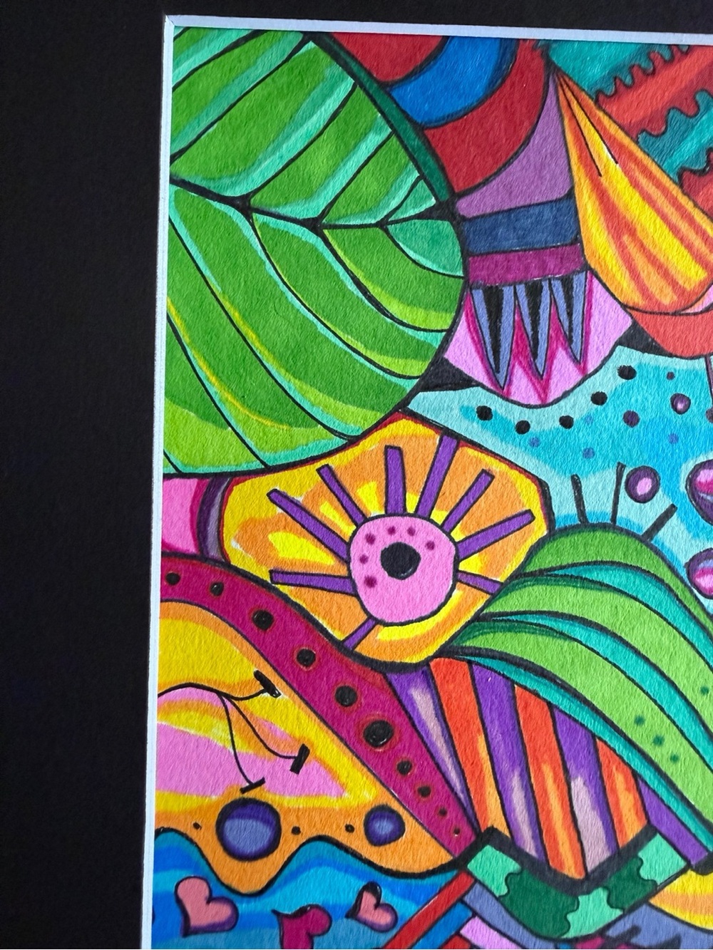 Original Colorful Abstract Botanical Drawing- Bright Multicolor - Picture 5 of 7